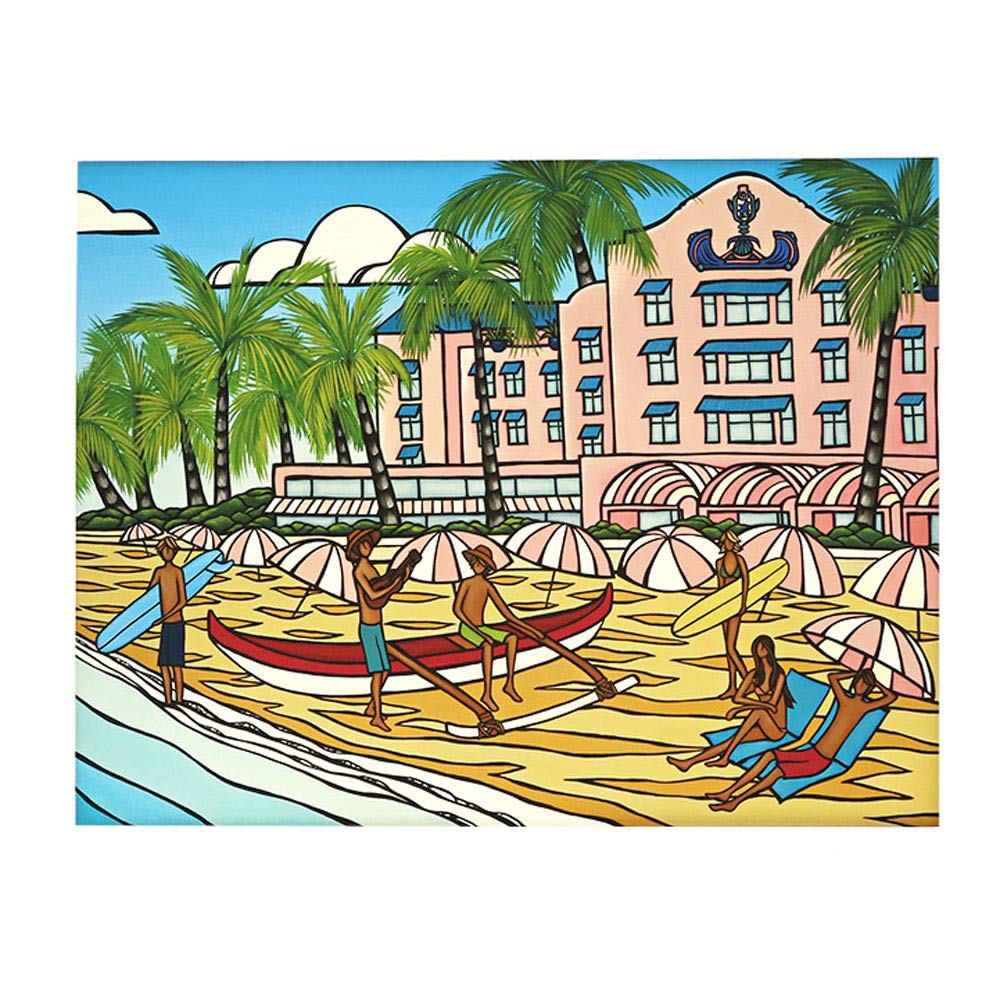 ヘザーブラウン純正額縁付きトロピカルハワイ アート 絵画 ロン