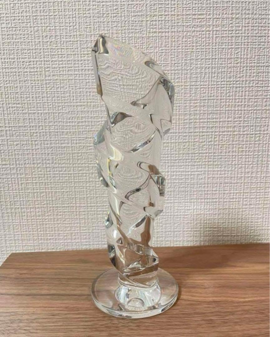 バカラ スパイラルフラワーベース 共箱 高さ21㎝ 東Y7-0204☆1Fトヒト