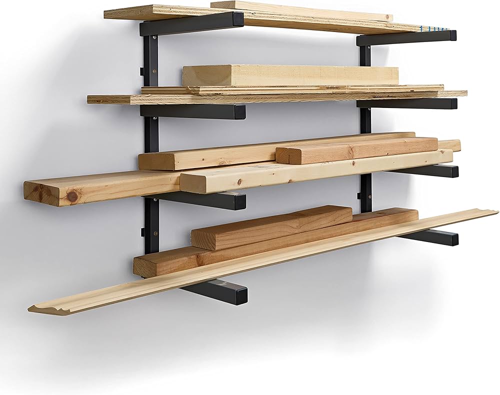 Amazon｜Bora(ボラ) 4段 木材収納ラック 木材とガレージ整理 省