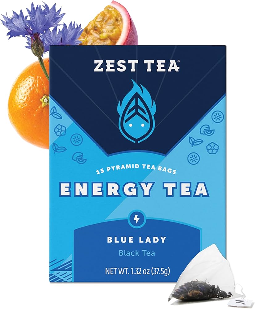Amazon.com : Zest Energy Tea Bags – Blue Lady Passion Fruit Black
