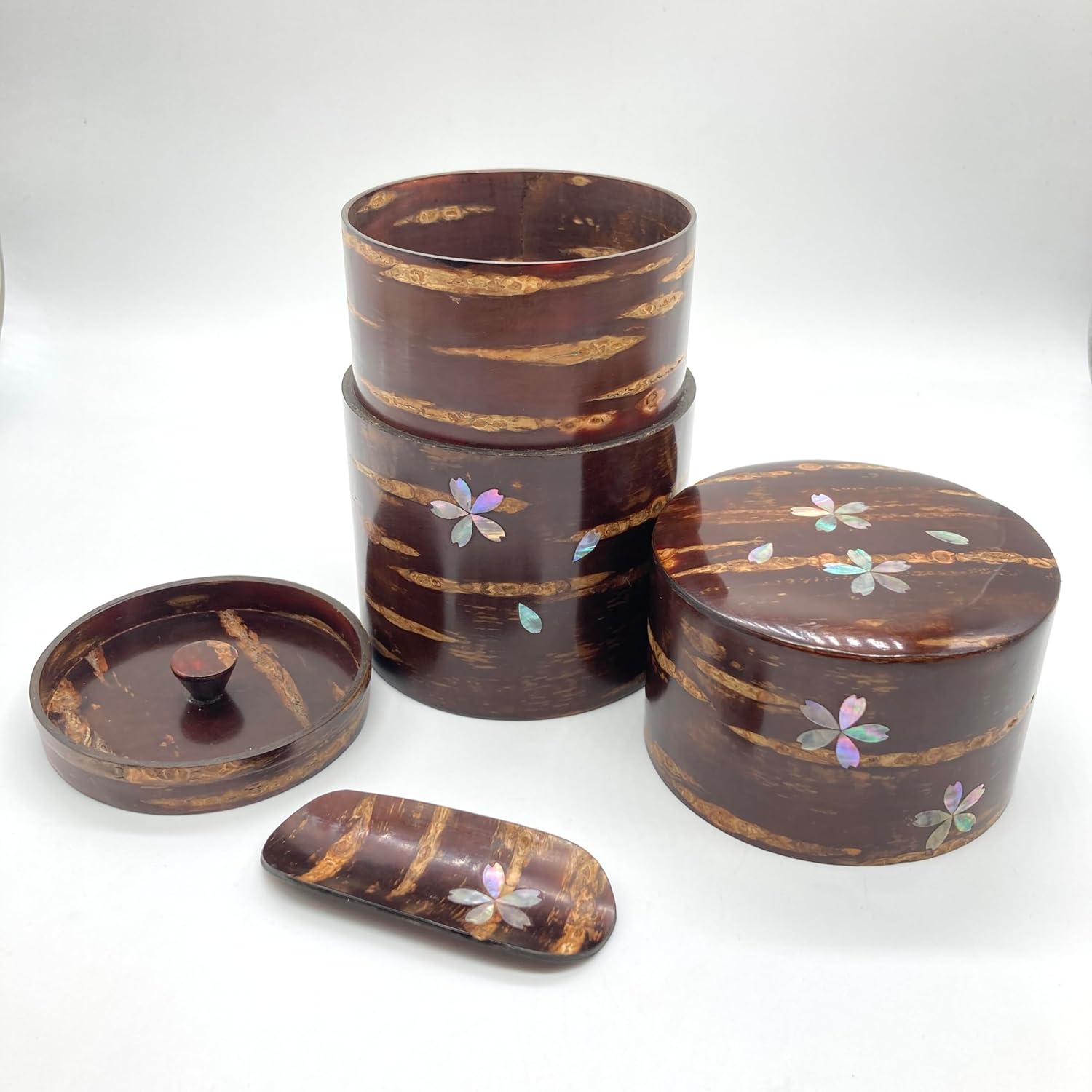 鎌倉彫り 椿 ツバキ ミニ箪笥 5段式 引き箪笥 椿模様木製小さい箪笥