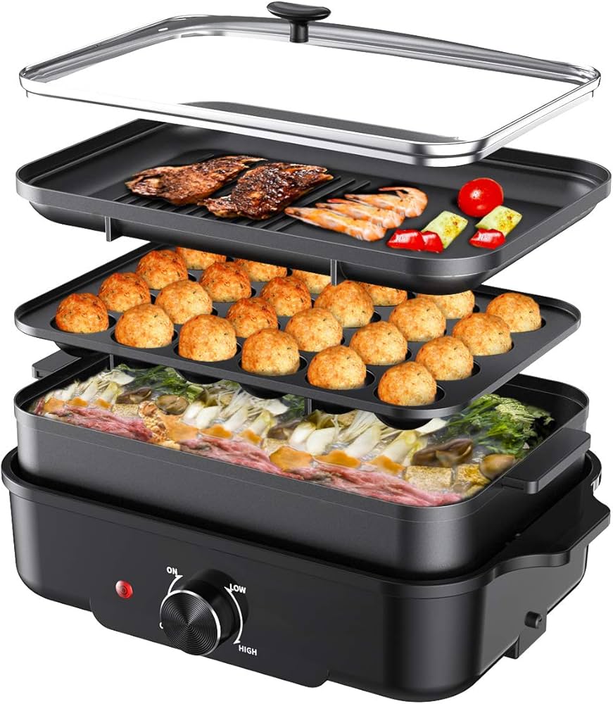 Amazon | Sandoo ホットプレート波型 焼肉 たこ焼き しゃぶしゃぶ