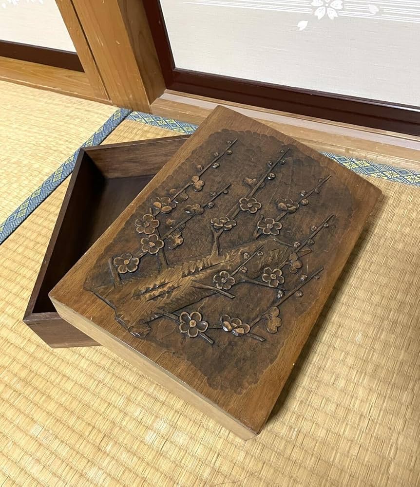 Ryoさま専用 天然木製 くり抜き飾り箱 硯箱 文箱 手許箱 木製 一枚板