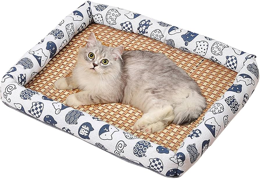 Amazon | ペット冷却ラタンパッド、アイスラタン冷却ベッド | アイ