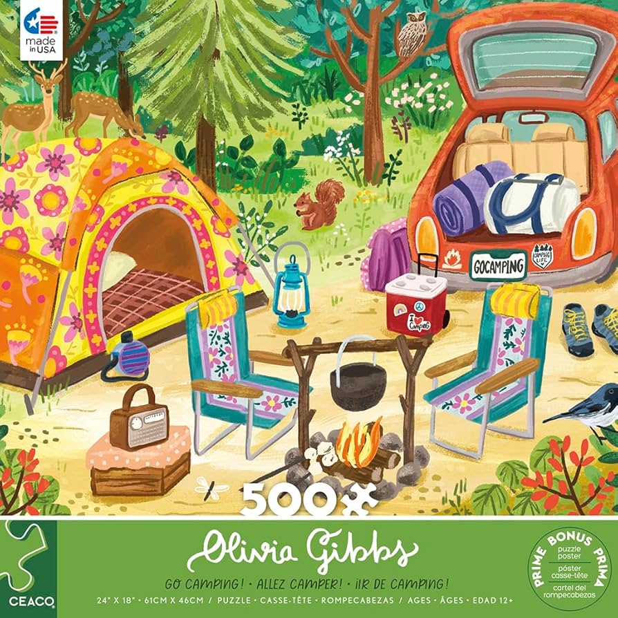 Amazon.com: Ceaco - Olivia Gibbs - Go Camping! - 500 Piece Jigsaw