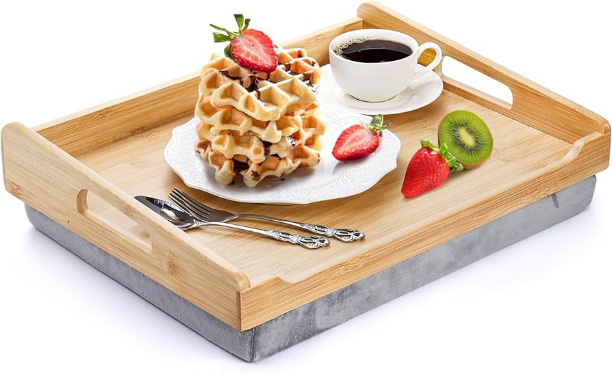 Amazon.com - TOPZEA Bamboo Lap Tray with Detachable Cushion, 16.5