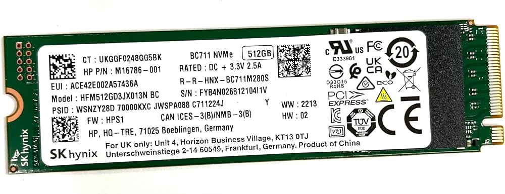 Amazon | compxp 純正 SSD 交換用 512GB NVMe SK hynix
