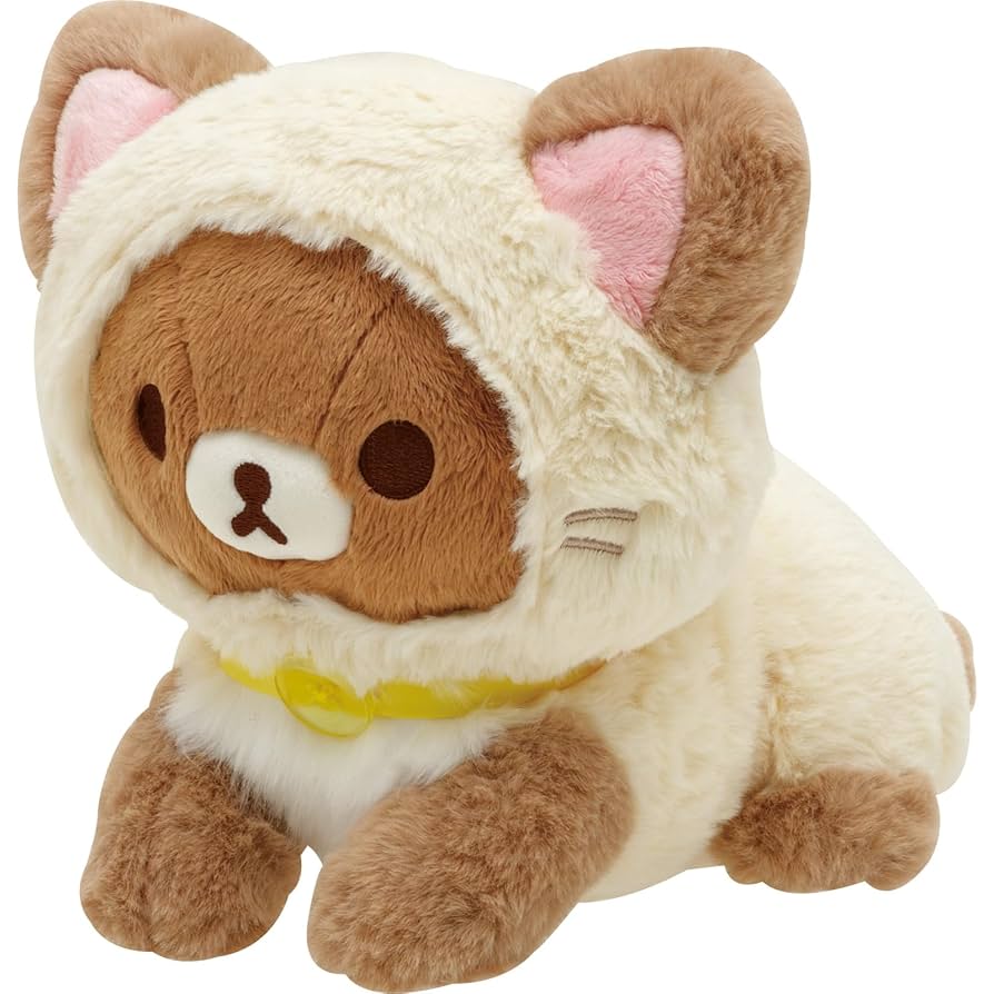 ねこねこの湯牛乳 リラックマ チャイロイコグマ ぶらさげぬいぐるみ 白