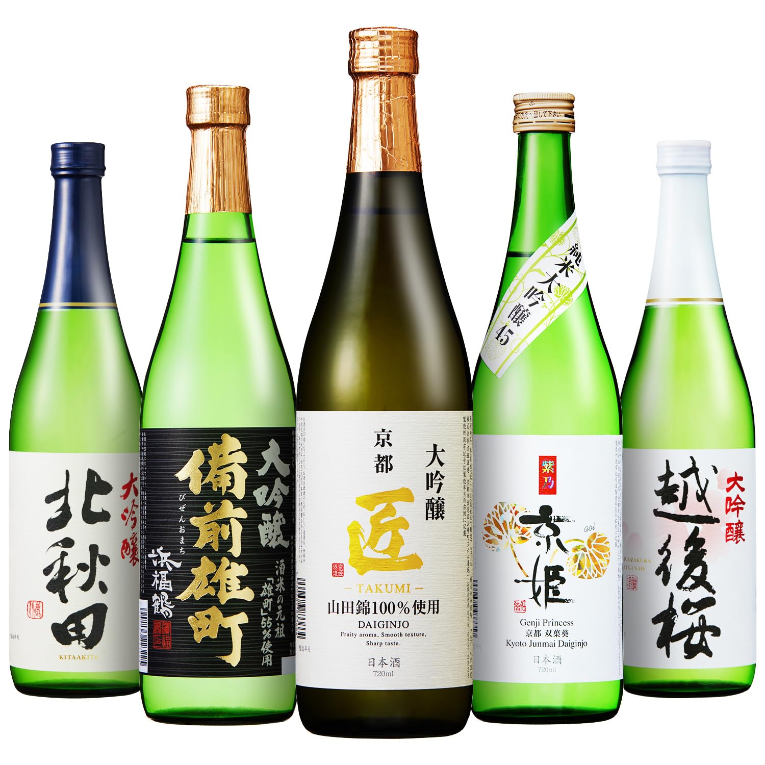 Amazon.co.jp: 世界鷹 日本酒 金賞 大吟醸 飲み比べセット (720ml × 5