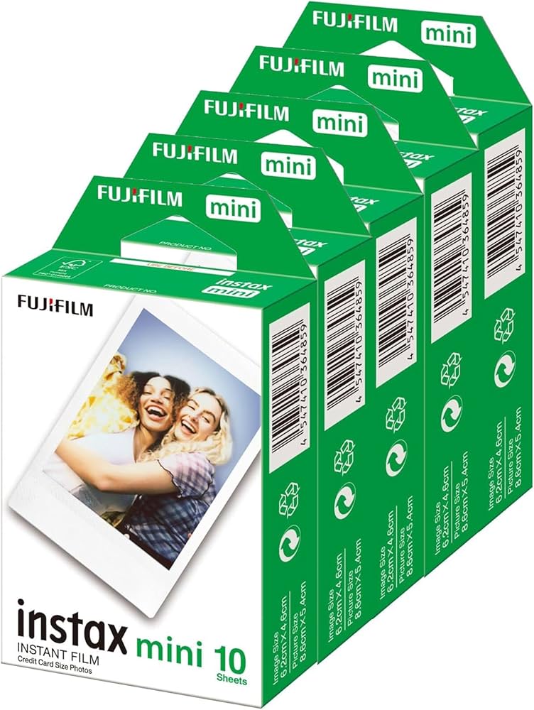 Amazon.com : Fujifilm Mini Instant Film, 10 Sheets×5 Pack(Total 50
