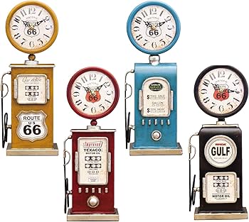 Amazon.co.jp: アメリカン レトロ調 ガスポンプ テーブルクロック