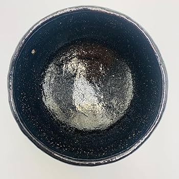 Amazon.co.jp: 楽焼窯元・七世 川崎和楽作黒楽茶碗 茶道具 共箱 栞