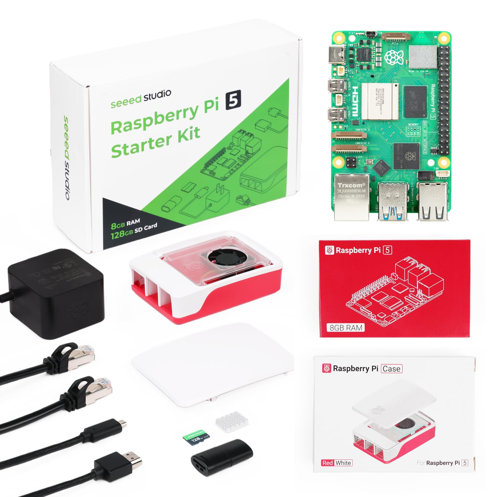 Amazon.com: Seeed Studio Raspberry Pi 5 Starter Kit - 8GB RAM