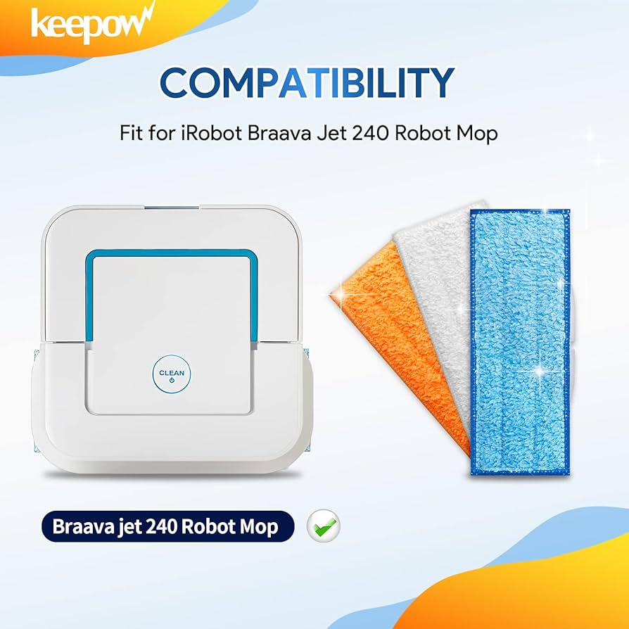 Amazon.com: KEEPOW Braava Jet 240 Mop Pads Compatible with irobot