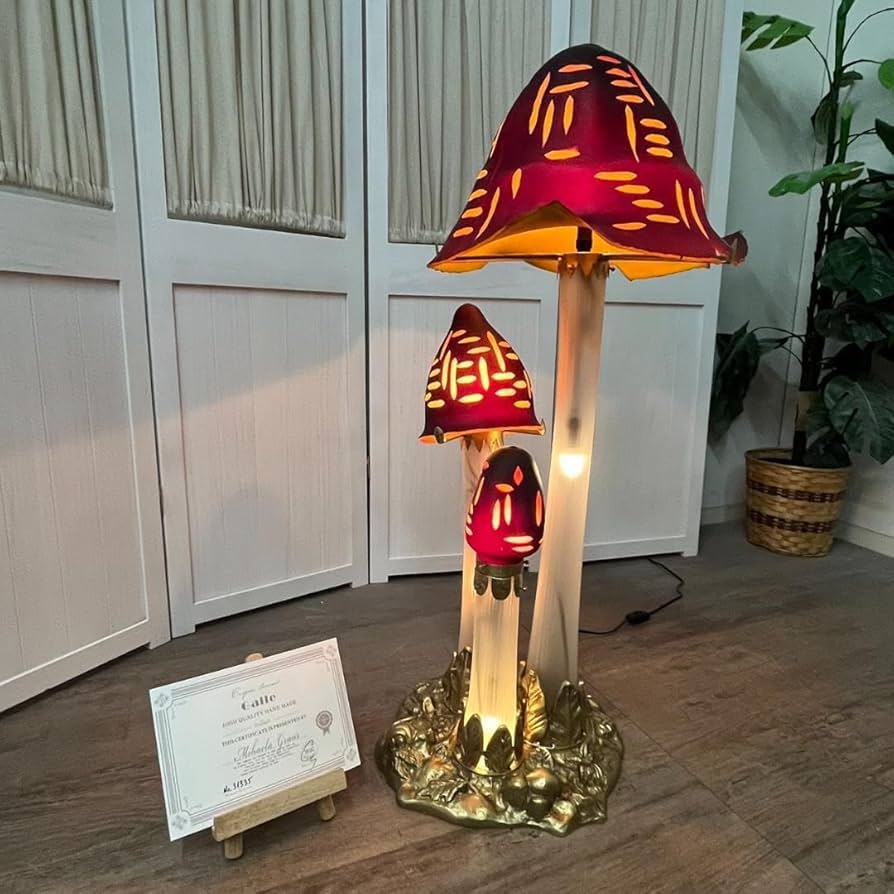 証明書付】高さ46cm 幅20cm エミールガレ ランプ カメオ彫 証明書付