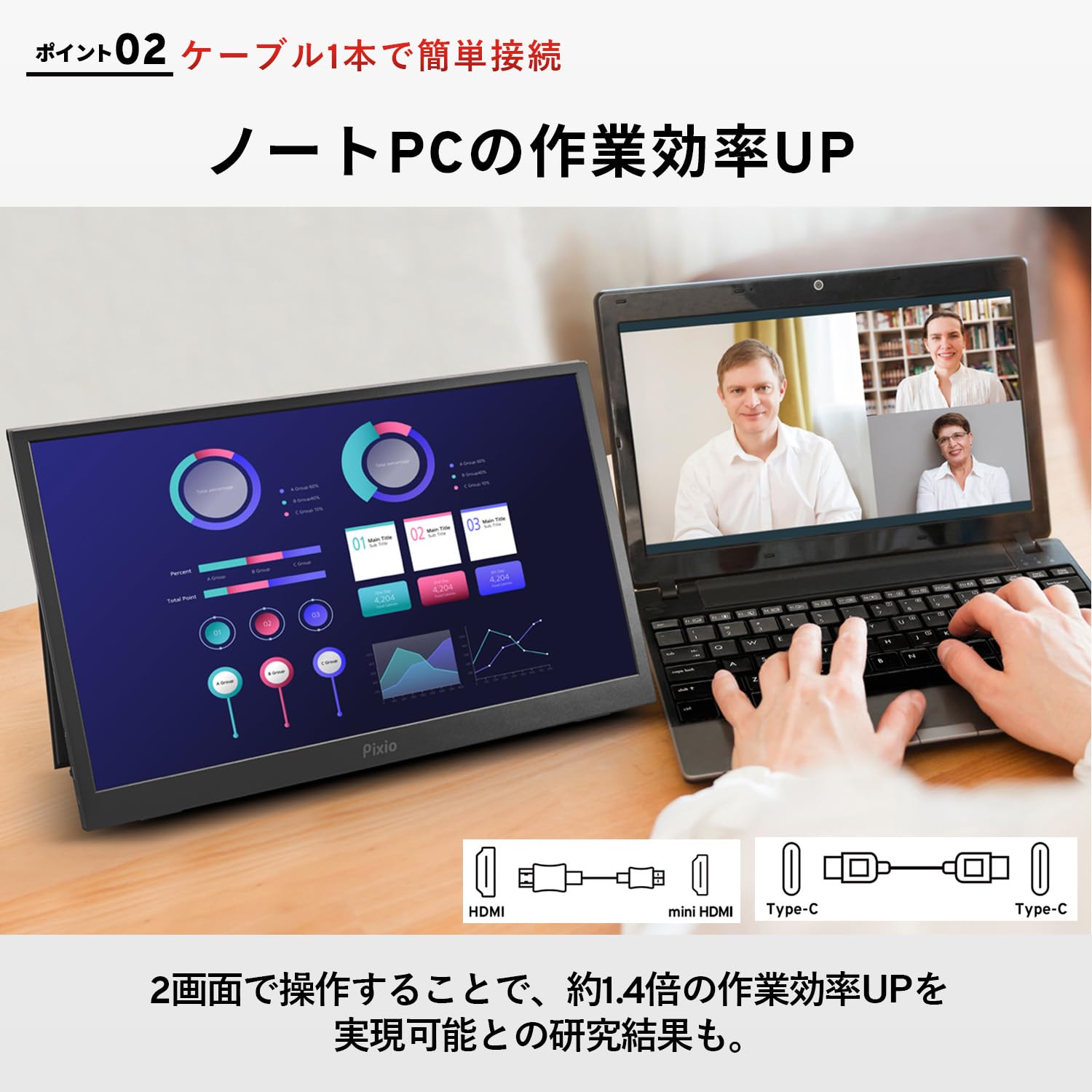 Amazon.co.jp: Pixio ポータブルモニター モバイルモニター 水色