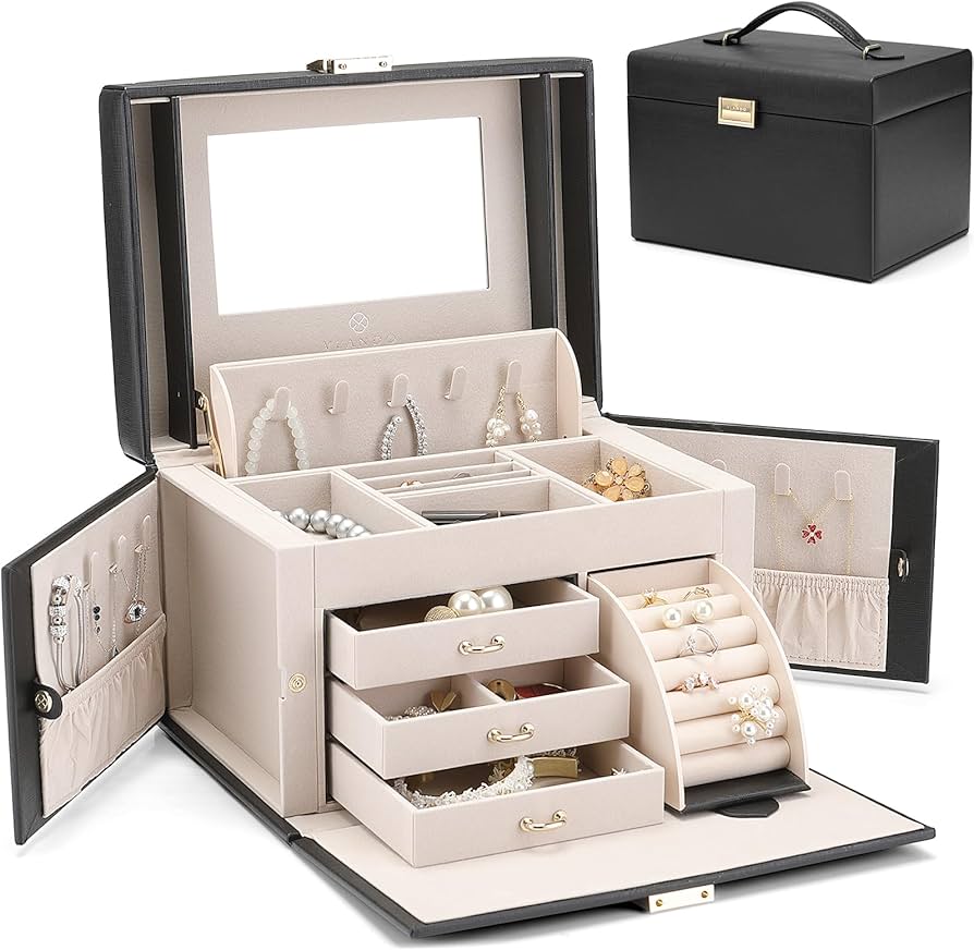 Amazon｜Vlando(ブランドウ) ジュエリーボックス フェイクレザー 中