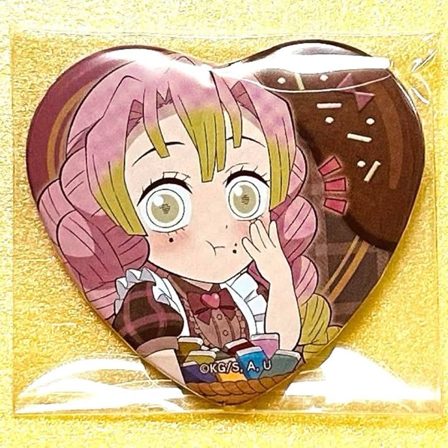 鬼滅の刃 甘露寺蜜璃 バレンタイン 缶バッジ 鬼滅の刃 甘露