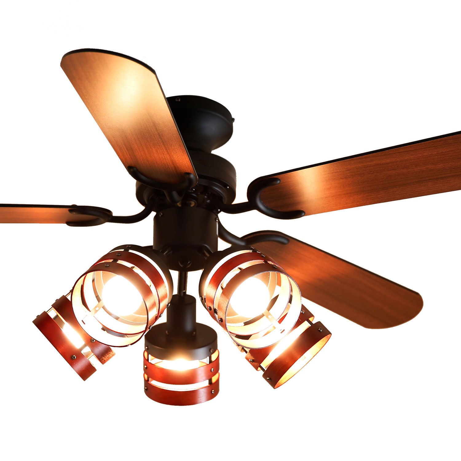 LOWYA シーリングファン 黒／ブラウン New jabalia2 LOWYA シーリング