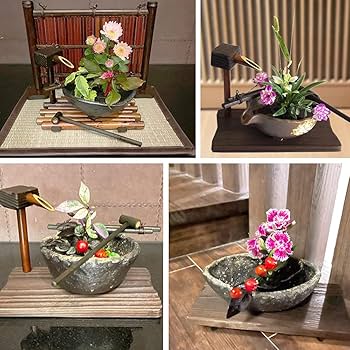 Amazon.co.jp: ミニ生け花セット 華恋【NO32 舟形水盤（大）】信楽焼