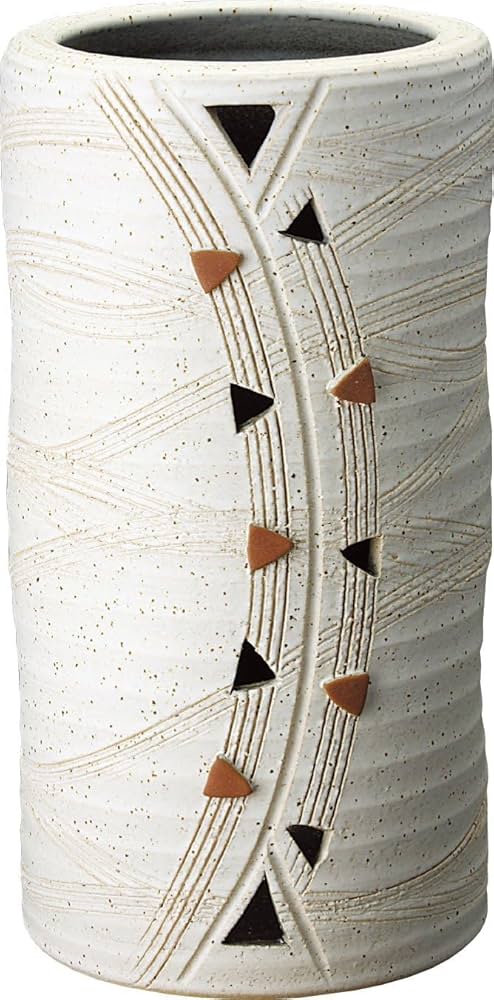 アンティーク 信楽焼傘立て 透かし彫刻 北欧インテリア 高さ42.5cm 傘