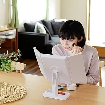 Amazon.co.jp: 山善(YAMAZEN) 鏡 卓上 女優ミラー (ライト付きミラー