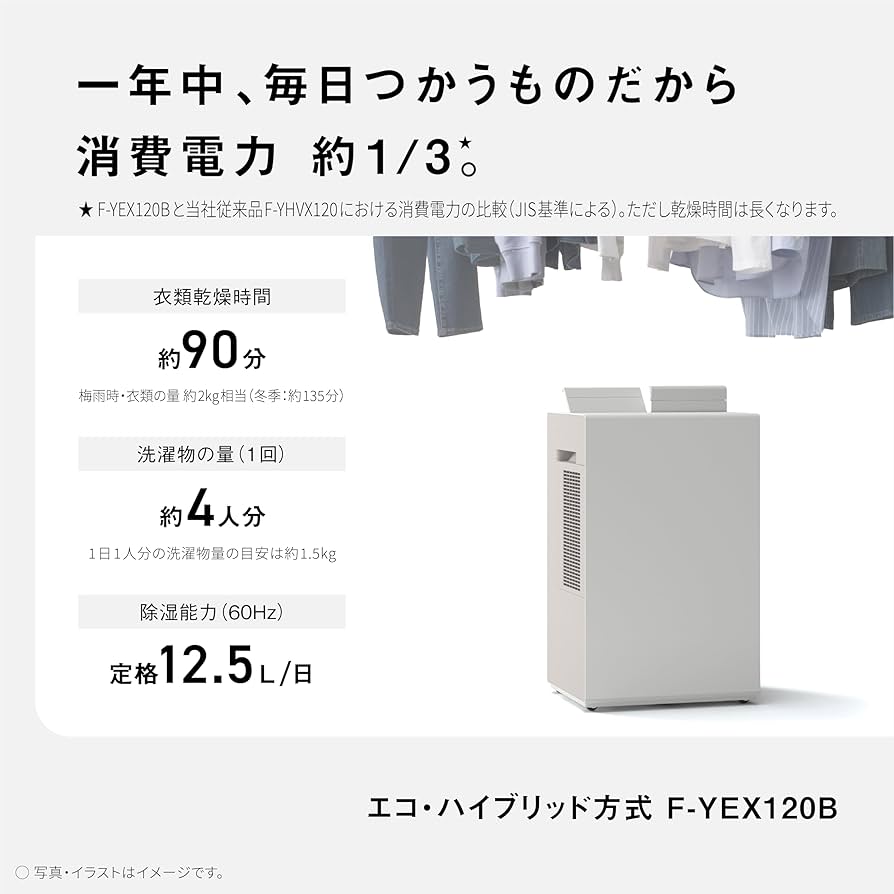 Amazon | パナソニック 衣類乾燥除湿機 エコ・ハイブリッド方式 消費