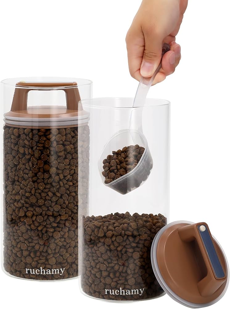 Amazon.co.jp: 【ruchamy】ペットフードストッカー 真空 保存容器 大