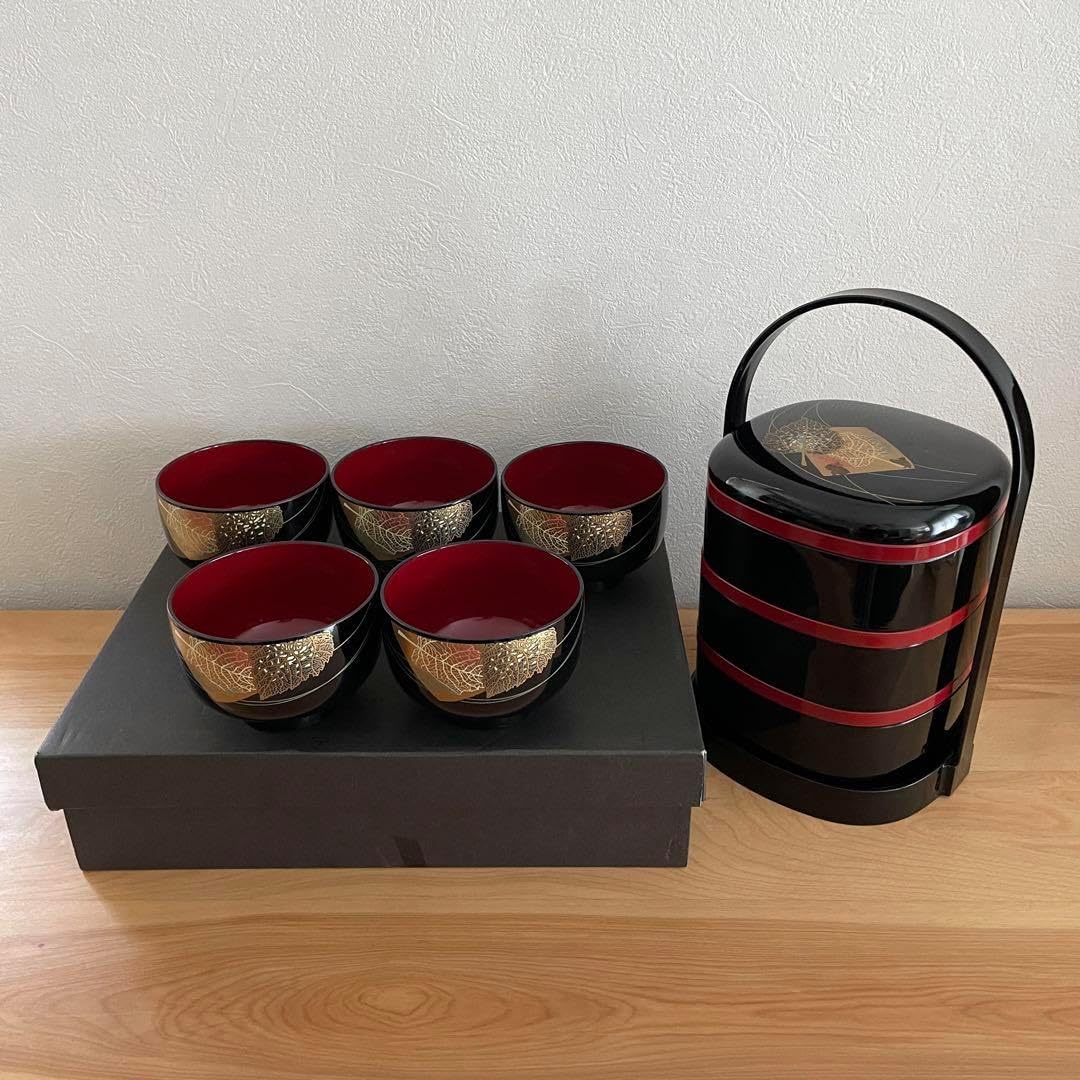 山中漆器 菓子器.124kis山中塗 山中漆器 香仙工房 ロクロ目 朱 銘々