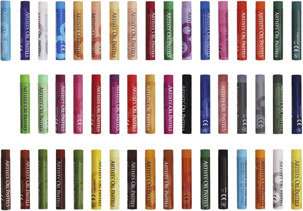 Amazon.co.jp: 48色 オイルパステル 50本 油絵スティック 画材 折れ