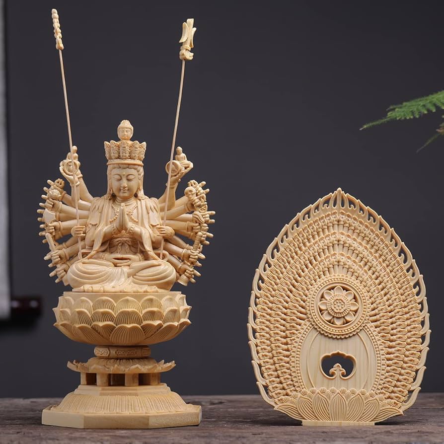 観音様 仏像 陶磁器 開運 風水 重厚 極細工 置物 観音様 仏像 陶磁器