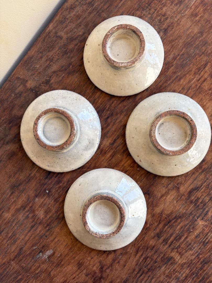 舩木研兒 白秞（粉引）高台小皿 4客セット 038-33 粉引