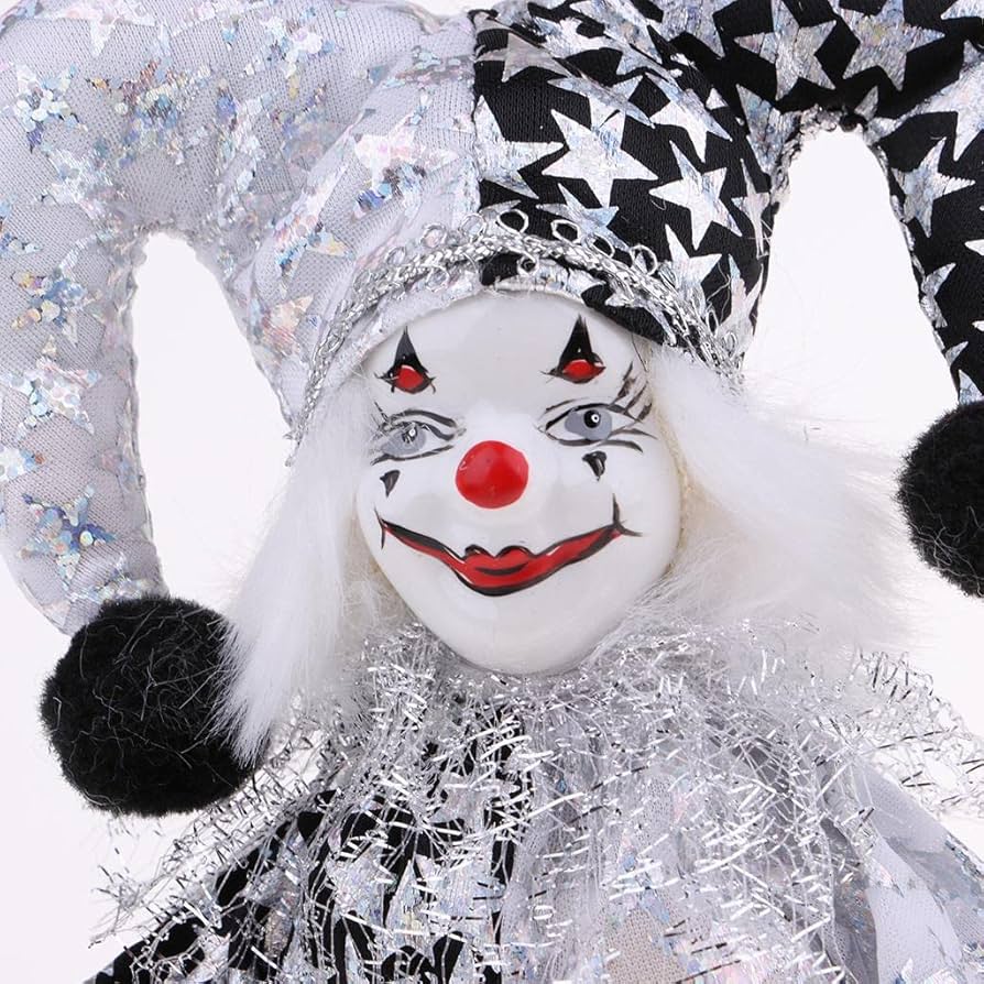 Amazon | KESOTO 全5カラー クラウンドール 陶器製 ピエロ人形