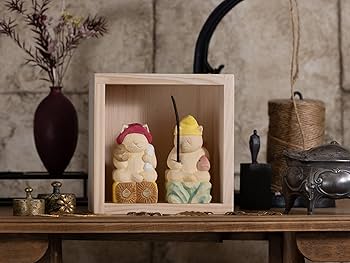 Amazon.co.jp: 猫buddha 桝入り恵比寿 大黒天セット 仏屋さかい原型