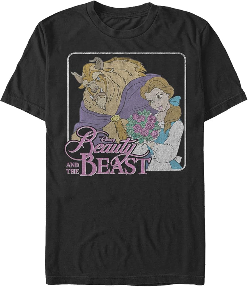 Amazon.com: Men's Beauty and the Beast Bouquet Frame T-Shirt