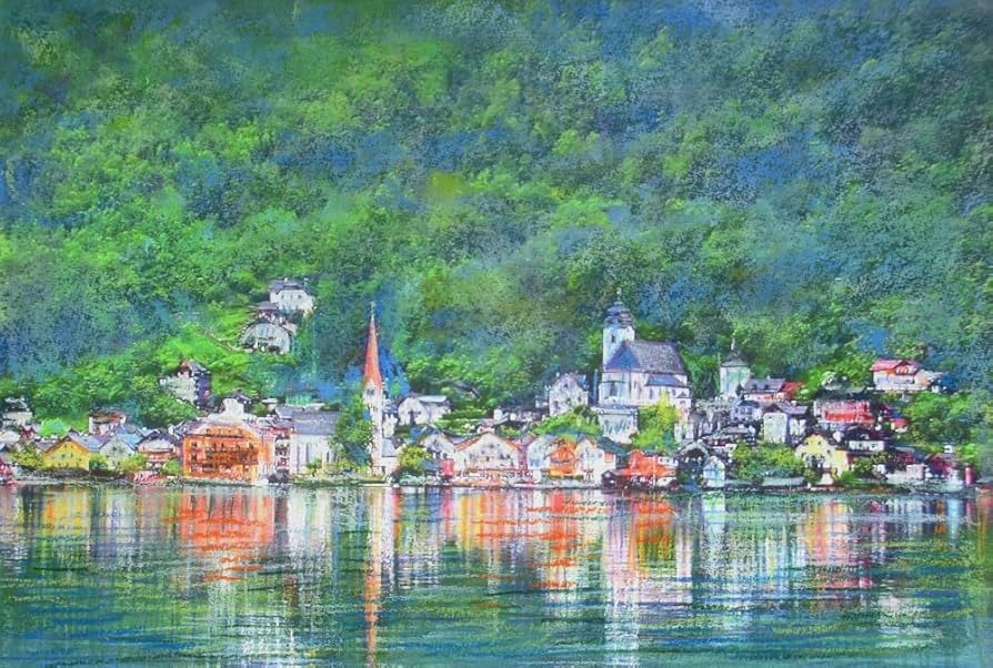 油絵「初夏のハルシュタット」F100号 原画