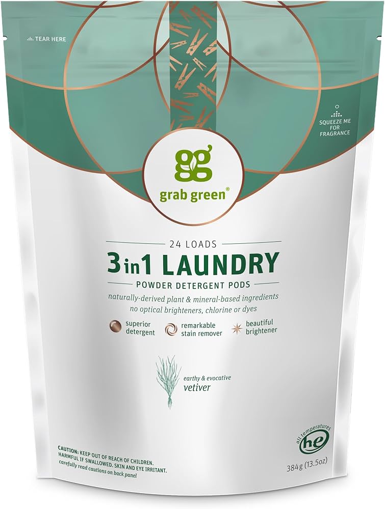 Amazon.com: Grab Green 3-in-1 Laundry Detergent Pods, 24 Count