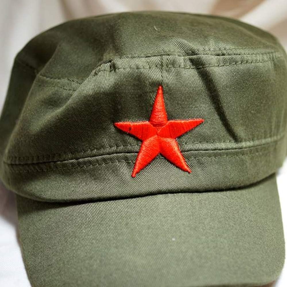Amazon | カーキ色高級人民帽子 刺繍赤星 | ハット 通販