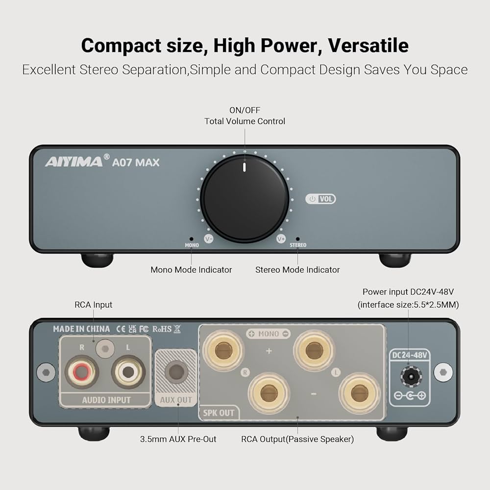 Amazon.co.jp: AIYIMA A07 MAX HIFI パワーアンプ 2チャンネルホーム