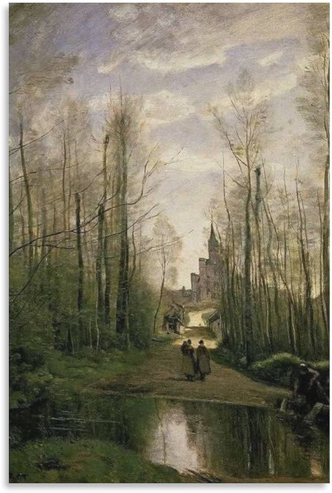 複製画 ヴィンテージ 「ジャン＝バティスト・カミーユ・コロー」風景画