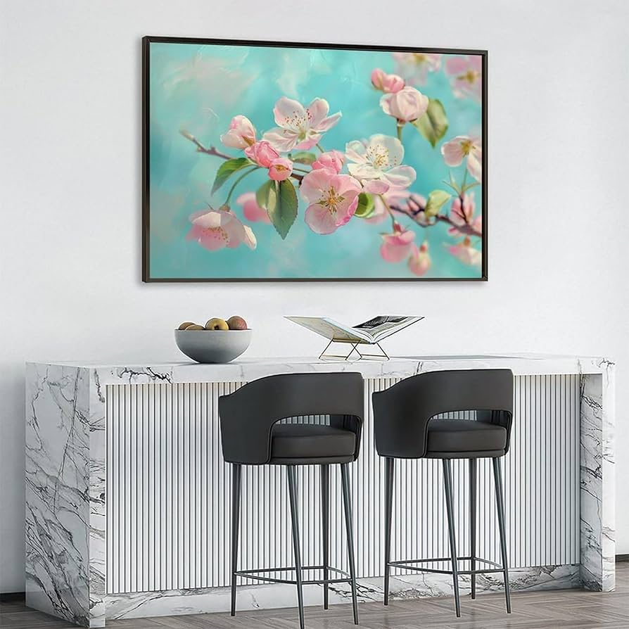 Amazon.co.jp: 絵画 枝に咲く桃の花インテリア 絵画 魅力的な花