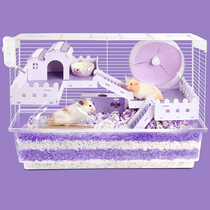 Amazon | ハムスターケージ 飼育ケージ 小動物ケージ 可愛い 3階 滑り