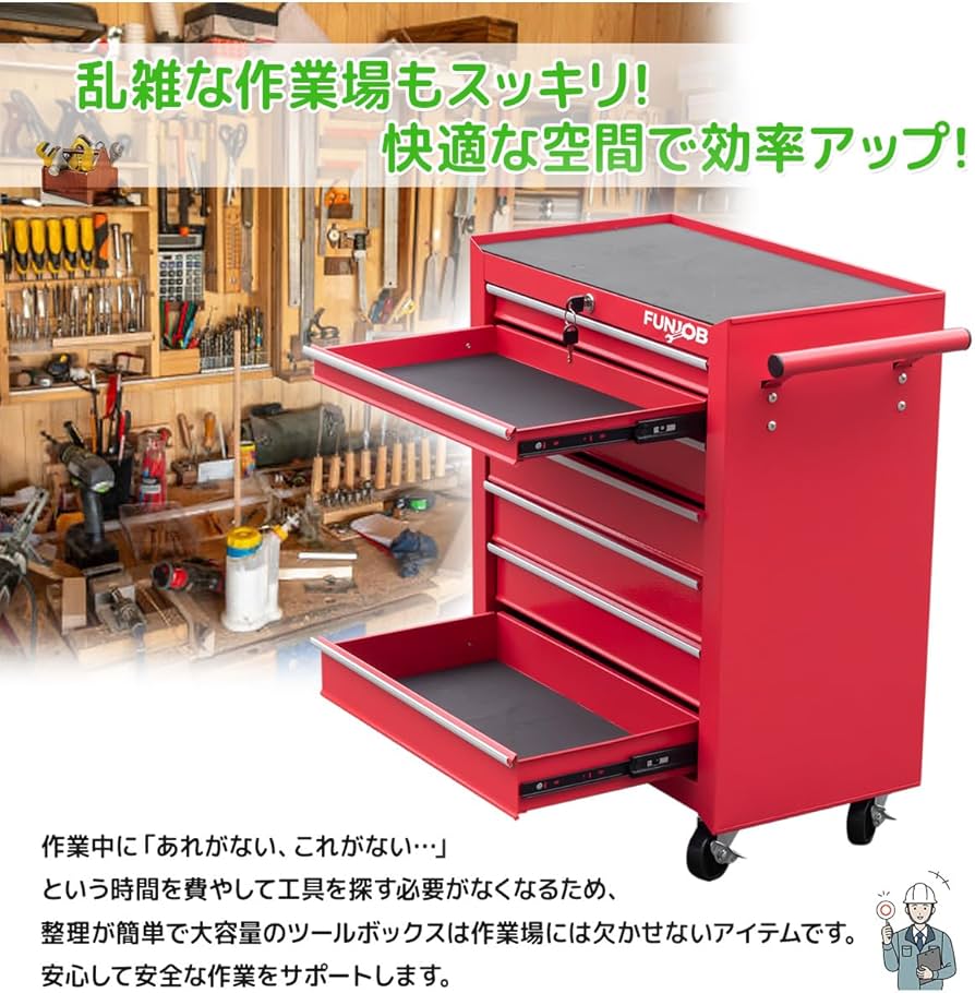 Amazon.co.jp: 7段ローラーキャビネット / ツールボックス ブラック 高