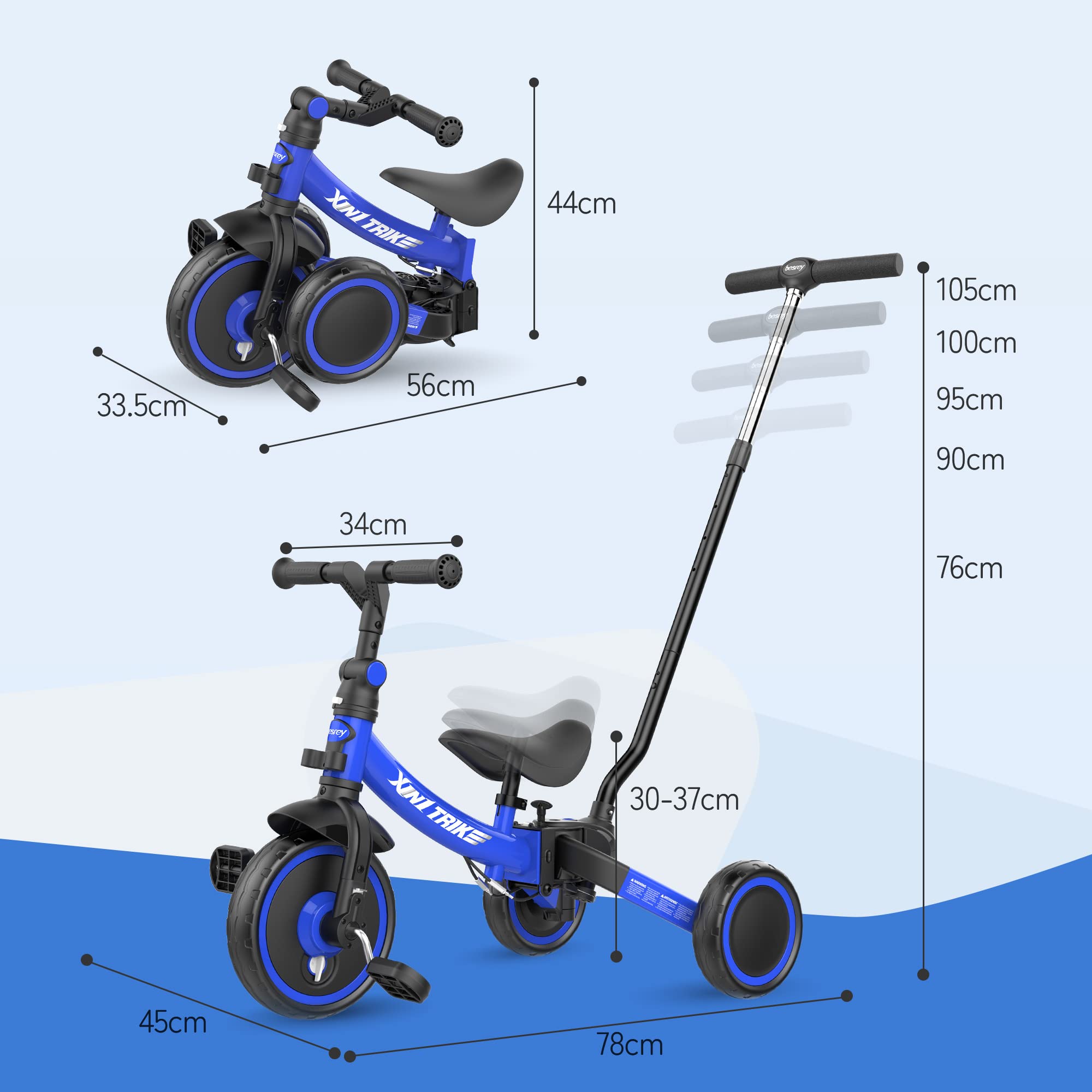 Amazon.co.jp: besrey 子供用三輪車 XIN1 三輪車 かじとり ランニング