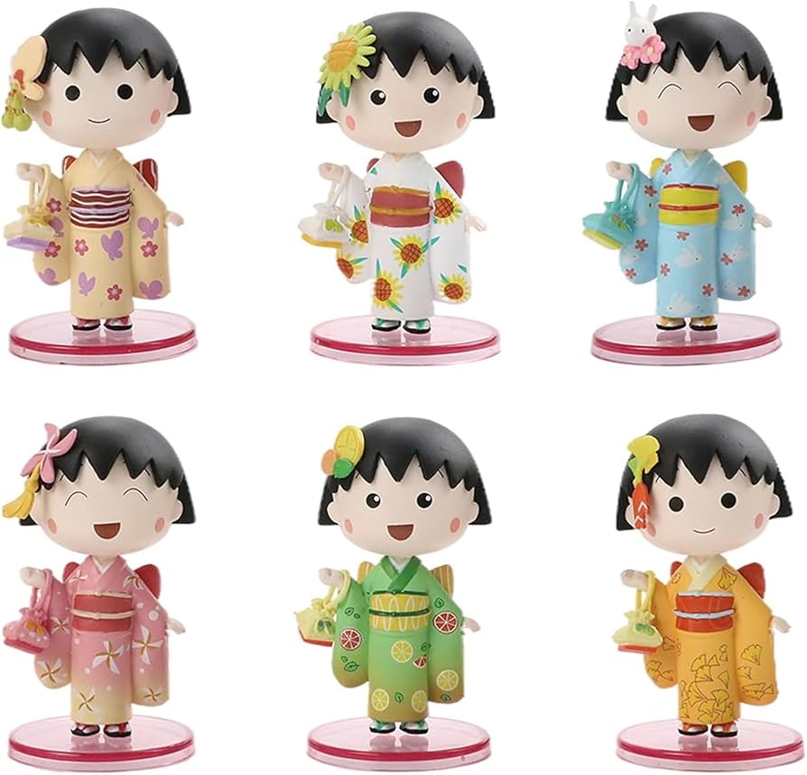 Amazon.co.jp: [YAORUI] ちびまる子ちゃん フィギュア PVC製 7.5cm 6個
