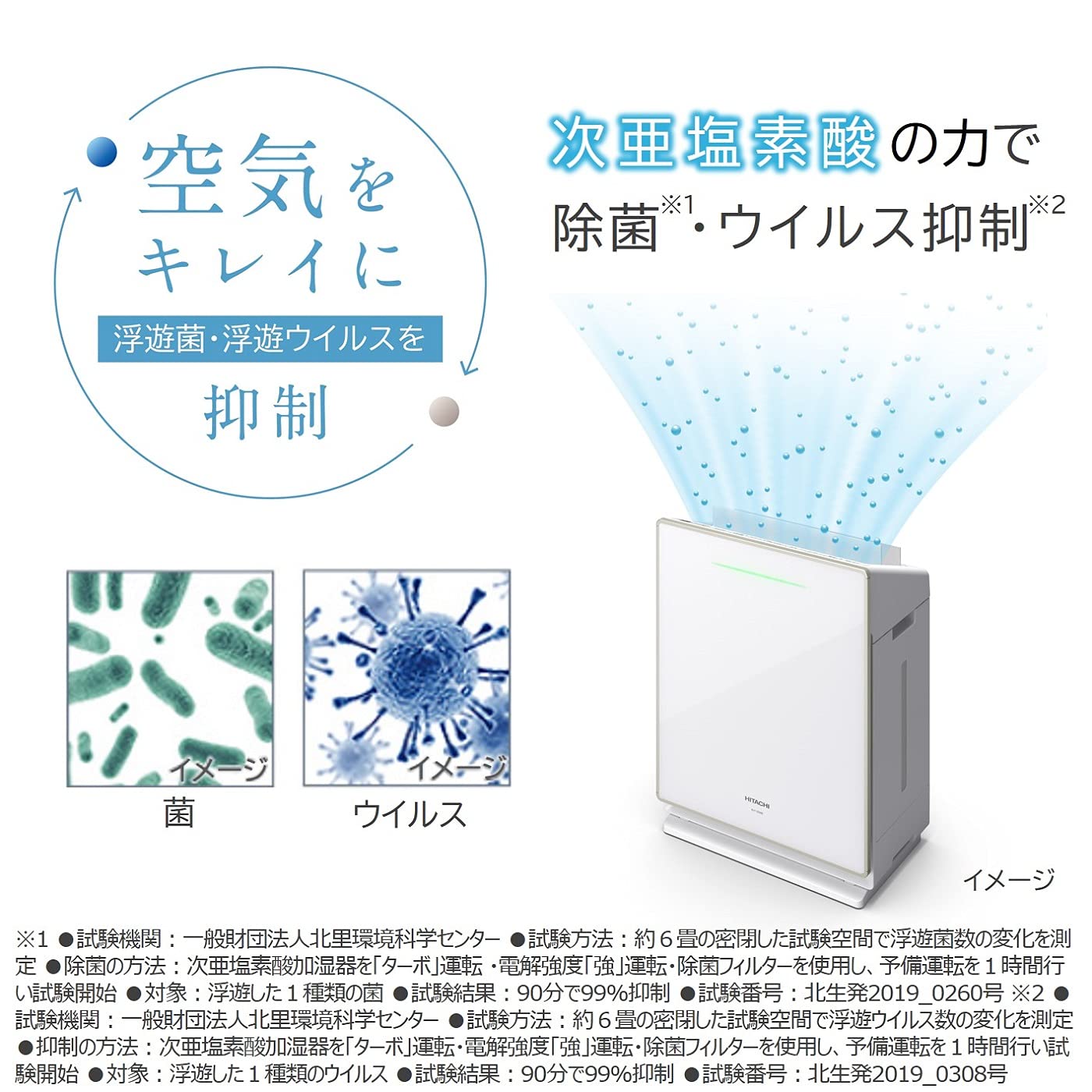 Amazon.co.jp: 日立 次亜塩素酸加湿器 ピュアクリエ HLF-Z5000