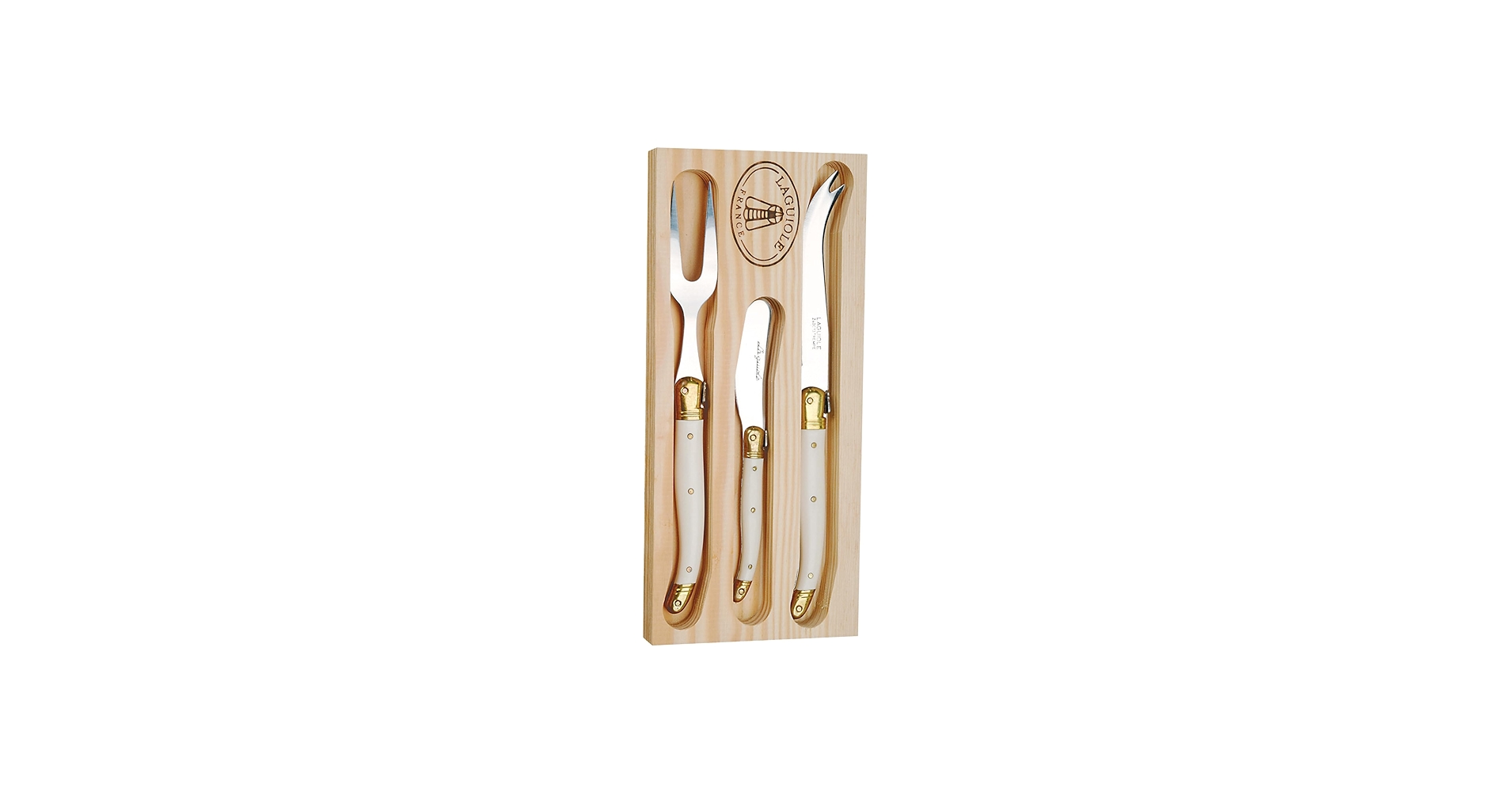 Amazon.com: Jean Dubost Laguiole 3-Piece Cheese Set, Ivory Handles