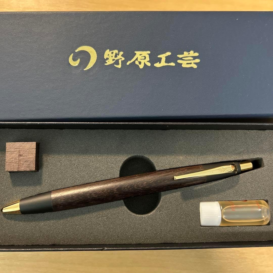 野原工芸インドローズウッド 新型シャープペンシル ゴールド 固定式