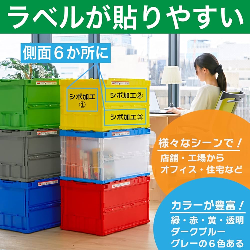 Amazon.co.jp: トラスコ中山(TRUSCO) 薄型折りたたみコンテナ ダーク