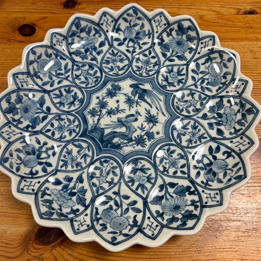 伊万里 古伊万里 大皿 青磁 染付 花鳥の図 【公式通販】